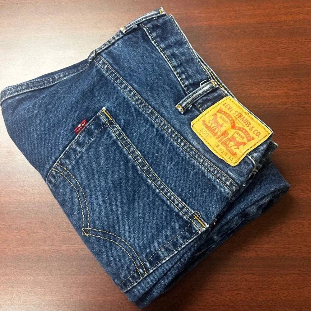 Levis 550 Jeans Mens 40x32 Relaxed Fit Tapered Denim Medium‎ Wash Y2K Streetwear